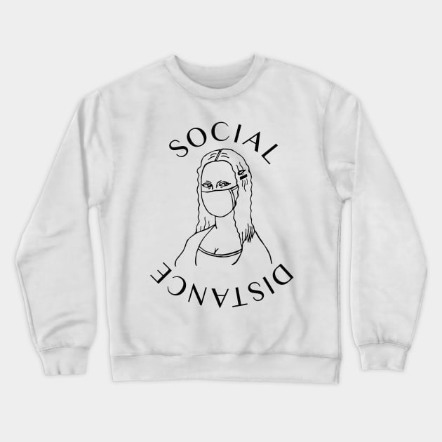 Mona Lisa Social Distance Crewneck Sweatshirt by YaiVargas